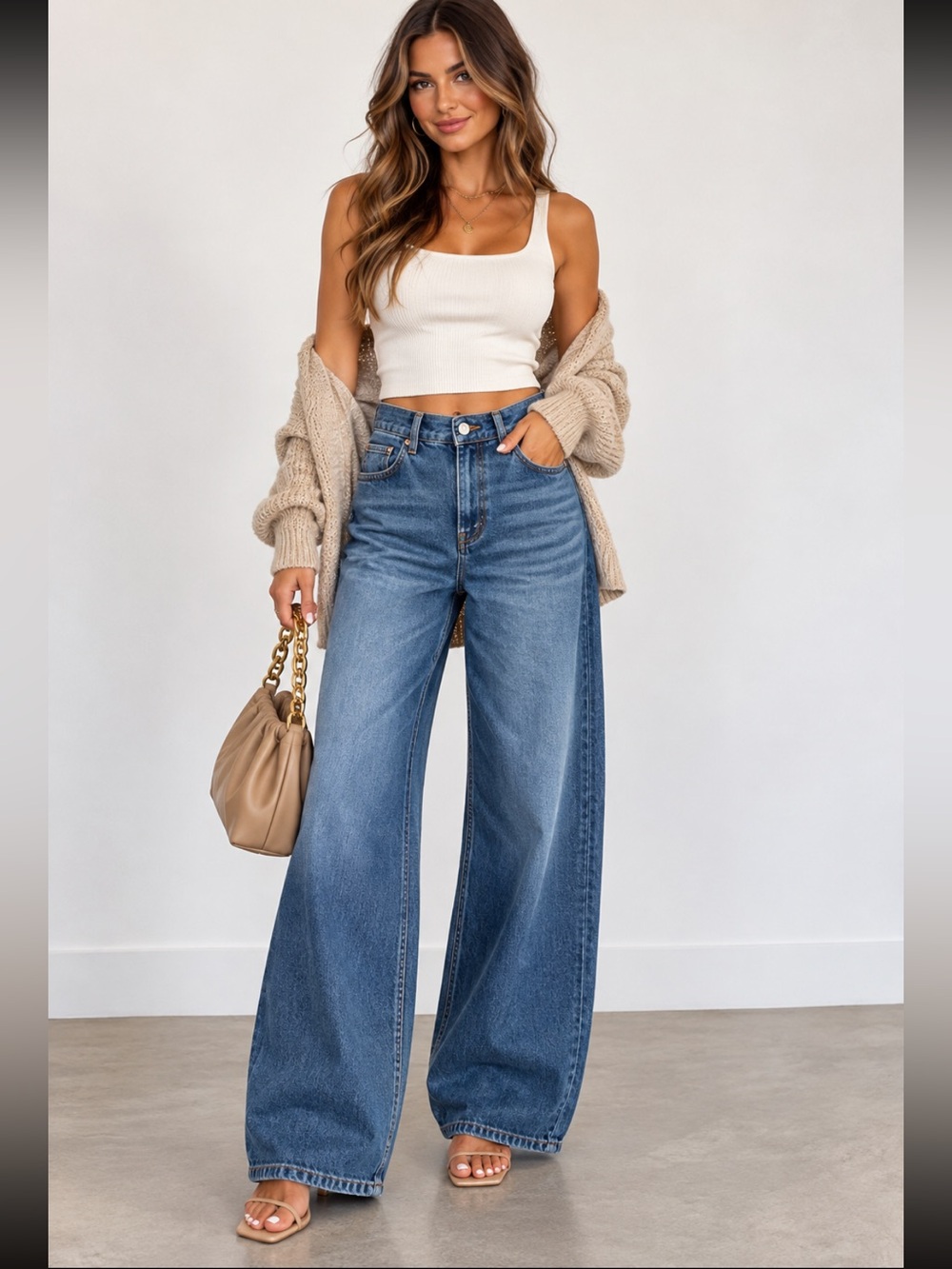 Rag & Bone Wide Leg Jeans Size 30x30 Clearwater Blue Maya High Rise  Button Fly